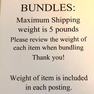 Maximum Shipping Weight 5 pounds